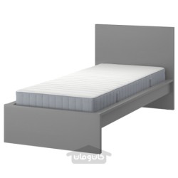 قاب تخت با تشک ایکیا مدل IKEA MALM رنگ خاکستری رنگ آمیزی شده