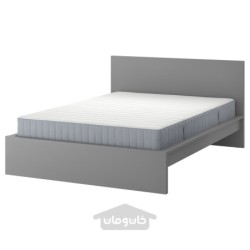 قاب تخت با تشک ایکیا مدل IKEA MALM رنگ خاکستری رنگ آمیزی شده