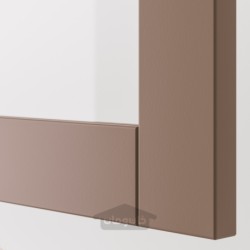 ترکیب کابینت دیواری ایکیا مدل IKEA BESTÅ رنگ مشکی-قهوه ای سیندویک/شیشه شفاف خاکستری مایل به قهوه ای روشن