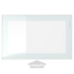 واحد قفسه با درب شیشه ای ایکیا مدل IKEA BESTÅ رنگ اثر گردویی خاکستری گلاسویک/سفید/شیشه شفاف سبز روشن