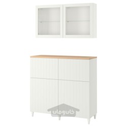 ترکیب ذخیره سازی با درب/کشو ایکیا مدل IKEA BESTÅ رنگ سفید/ساترویکن/سفید شیشه شفاف کبارپ