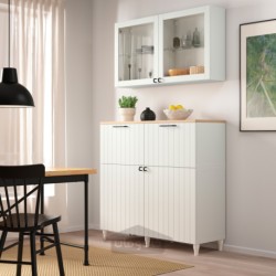 ترکیب ذخیره سازی با درب/کشو ایکیا مدل IKEA BESTÅ رنگ سفید/ساترویکن/سفید شیشه شفاف کبارپ
