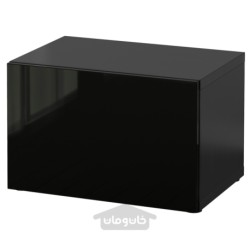 واحد قفسه با درب ایکیا مدل IKEA BESTÅ رنگ مشکی-قهوه ای/براق سلسویکن/مشکی