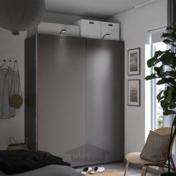 جفت درب کشویی ایکیا مدل IKEA HASVIK رنگ خاکستری تیره