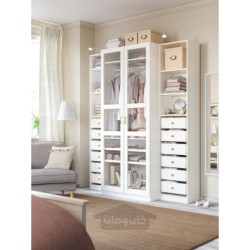 درب با لولا ایکیا مدل IKEA TYSSEDAL رنگ سفید/شیشه ای