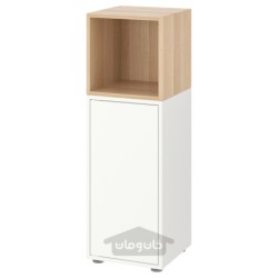 ترکیب کابینت با پایه ها ایکیا مدل IKEA EKET رنگ سفید/اثر بلوط رنگ آمیزی شده سفید