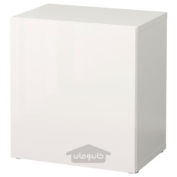 واحد قفسه با درب ایکیا مدل IKEA BESTÅ رنگ سفید/براق برگسویکن/سفید