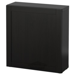 واحد قفسه با درب ایکیا مدل IKEA BESTÅ رنگ مشکی-قهوه ای/مشکی-قهوه ای هانویکن