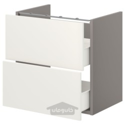 کابینت ظرفشویی 2 کشو ایکیا مدل IKEA ENHET رنگ جلو کشو سفید