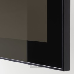 واحد قفسه با درب شیشه ای ایکیا مدل IKEA BESTÅ رنگ مشکی-قهوه ای/مشکی گلاسویک/شیشه دودی