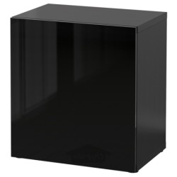 واحد قفسه با درب ایکیا مدل IKEA BESTÅ رنگ مشکی-قهوه ای/براق سلسویکن/مشکی