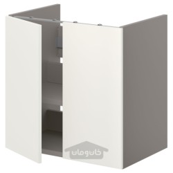 کابینت کف برای ظرفشویی با قفسه/درب ایکیا مدل IKEA ENHET رنگ درب سفید