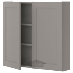 کابینت دیواری با 2 قفسه/درب ایکیا مدل IKEA ENHET رنگ قاب خاکستری درب