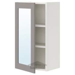 کابینت آینه 1 درب ایکیا مدل IKEA ENHET رنگ قاب درب آینه خاکستری