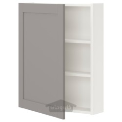 کابینت دیواری با 2 قفسه/درب ایکیا مدل IKEA ENHET رنگ قاب خاکستری درب