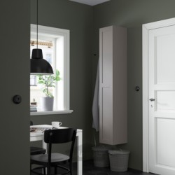 کابینت بلند با 4 قفسه/درب ایکیا مدل IKEA ENHET رنگ قاب خاکستری درب