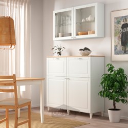 ترکیب ذخیره سازی با درب/کشو ایکیا مدل IKEA BESTÅ رنگ سفید اسمویکن/استویک/سفید شیشه شفاف کبارپ