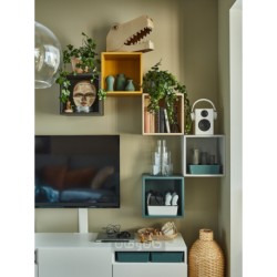 واحد قفسه بندی دیواری ایکیا مدل IKEA EKET رنگ خاکستری روشن