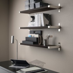 ترکیب قفسه دیواری ایکیا مدل IKEA BERGSHULT / GRANHULT رنگ قهوه ای-مشکی/نیکل اندود