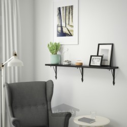 قفسه دیواری ایکیا مدل IKEA BERGSHULT / KROKSHULT رنگ قهوه ای-مشکی/آنتراسیت