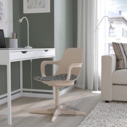صندلی گردان + پد ایکیا مدل IKEA ODGER رنگ سفید/بژ