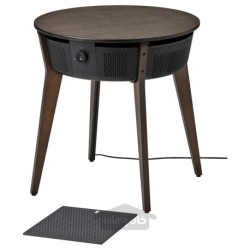 میز با دستگاه تصفیه هوا ایکیا مدل IKEA STARKVIND رنگ فیلتر گاز اضافی روکش بلوط رنگ آمیزی شده/قهوه ای تیره