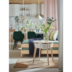 میز با دستگاه تصفیه هوا ایکیا مدل IKEA STARKVIND رنگ فیلتر گاز اضافی روکش بلوط رنگ آمیزی شده/سفید