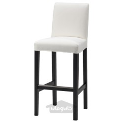 روکش صندلی بار با پشتی ایکیا مدل IKEA BERGMUND رنگ سفید اینسروس