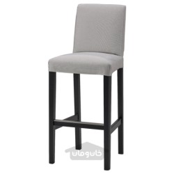 روکش صندلی بار با پشتی ایکیا مدل IKEA BERGMUND رنگ خاکستری روشن اورستا