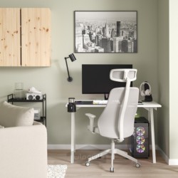 میز تحریر و صندلی ایکیا مدل IKEA TROTTEN / MATCHSPEL رنگ سفید/خاکستری روشن