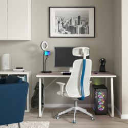 میز و صندلی بازی ایکیا مدل IKEA HUVUDSPELARE / MATCHSPEL رنگ بژ/سفید