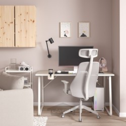 میز و صندلی بازی ایکیا مدل IKEA HUVUDSPELARE / MATCHSPEL رنگ بژ/خاکستری روشن