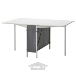 میز Gateleg با انباری ایکیا مدل IKEA KALLHÄLL رنگ سفید/خاکستری روشن