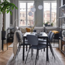 میز قابل گسترش ایکیا مدل IKEA VANGSTA رنگ مشکی/قهوه ای تیره