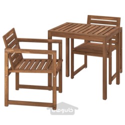 میز + 2 صندلی راحتی، در فضای باز ایکیا مدل IKEA NÄMMARÖ رنگ رنگ قهوه ای روشن نامارو