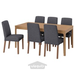 میز و 6 عدد صندلی ایکیا مدل IKEA EKEDALEN / BERGMUND رنگ بلوط