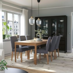 میز و 6 عدد صندلی ایکیا مدل IKEA EKEDALEN / BERGMUND رنگ بلوط