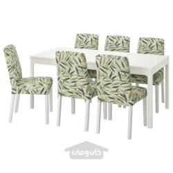 میز و 6 عدد صندلی ایکیا مدل IKEA EKEDALEN / BERGMUND رنگ سفید