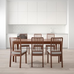 میز و 6 عدد صندلی ایکیا مدل IKEA EKEDALEN / EKEDALEN رنگ قهوه ای