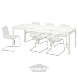 میز و 6 عدد صندلی ایکیا مدل IKEA EKEDALEN / TOBIAS رنگ سفید