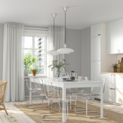 میز و 6 عدد صندلی ایکیا مدل IKEA EKEDALEN / TOBIAS رنگ سفید