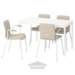 میز و صندلی کنفرانس ایکیا مدل IKEA TOMMARYD / LÄKTARE رنگ سفید/بژ روشن
