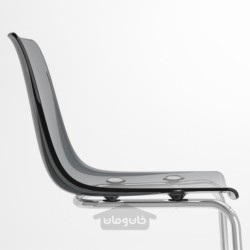 صندلی ایکیا مدل IKEA TOBIAS رنگ خاکستری/روکش کروم