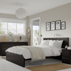 مبلمان اتاق خواب ست 4 عددی ایکیا مدل IKEA MALM رنگ سیاه قهوه ای