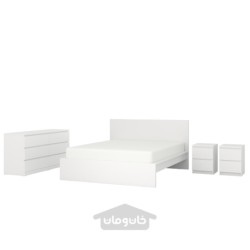 مبلمان اتاق خواب ست 4 عددی ایکیا مدل IKEA MALM رنگ سفید