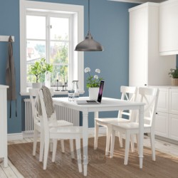 میز و 4 عدد صندلی ایکیا مدل IKEA DANDERYD / INGOLF رنگ سفید