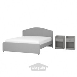 مبلمان اتاق خواب ست 3 عددی ایکیا مدل IKEA HAUGA رنگ خاکستری ویسل