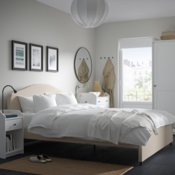 مبلمان اتاق خواب، مجموعه 5 عددی ایکیا مدل IKEA HAUGA رنگ لوفالت بژ/سفید