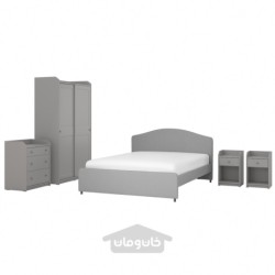 مبلمان اتاق خواب، مجموعه 5 عددی ایکیا مدل IKEA HAUGA رنگ خاکستری ویسل