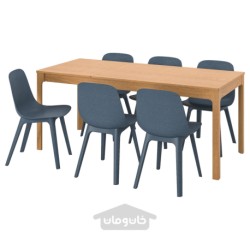 میز و 6 عدد صندلی ایکیا مدل IKEA EKEDALEN / ODGER رنگ بلوط